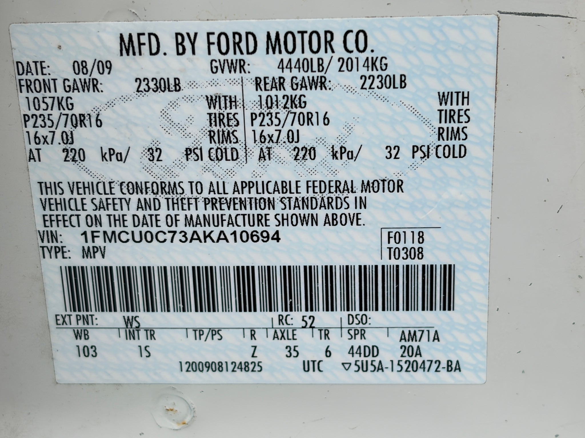 2010 Ford Escape XLS